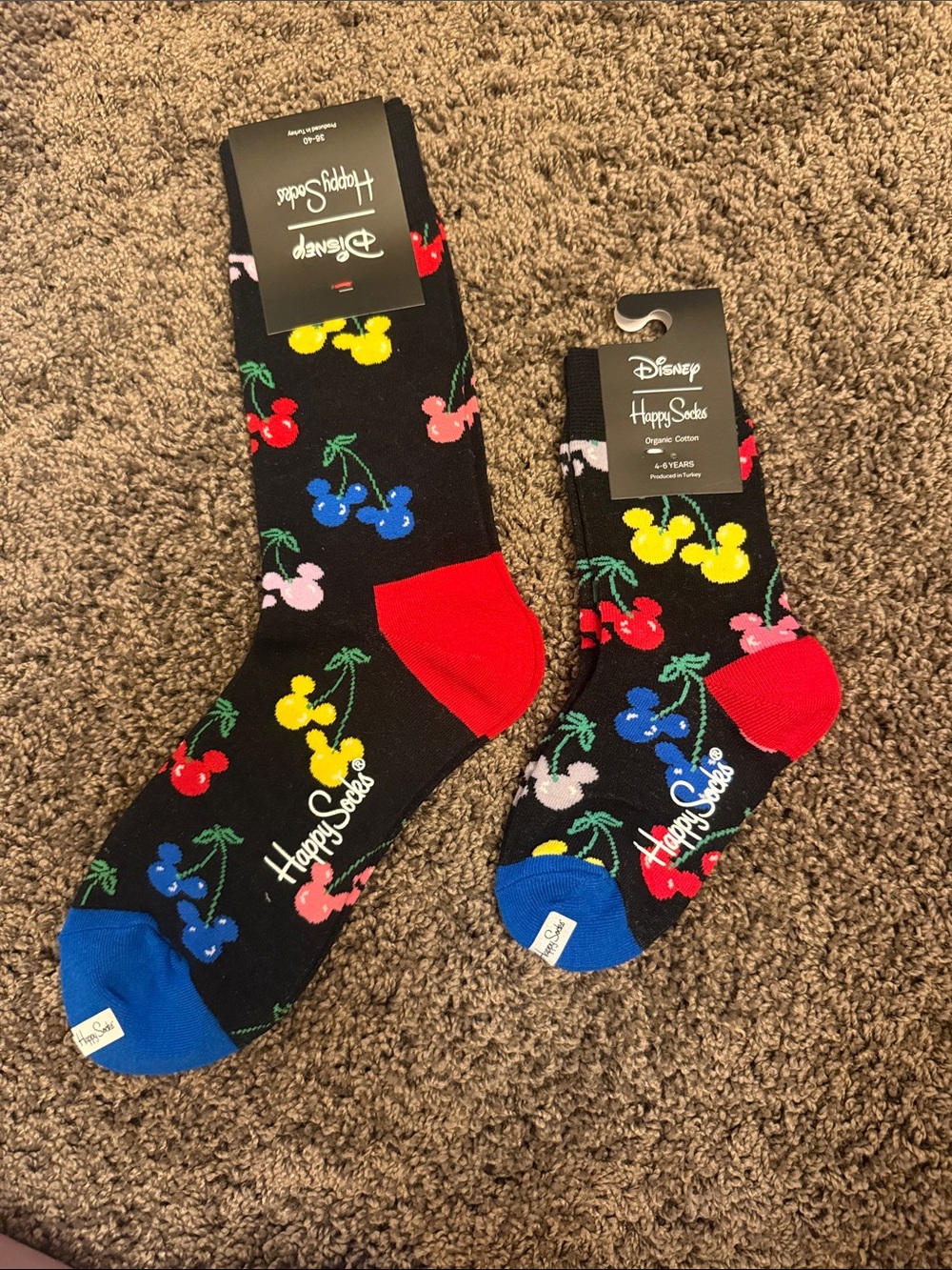 New Happy Socks x Disney cherry mickey mommy and me socks